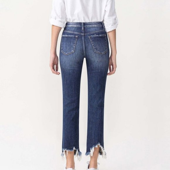 Lovervet Jackie Full Size High Rise Crop Straight Leg Jeans - Picture 2 of 5